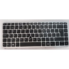 Teclado HP EliteBook 750 G2 Frame Silver com Backlight, com Sticking Point layout em Português